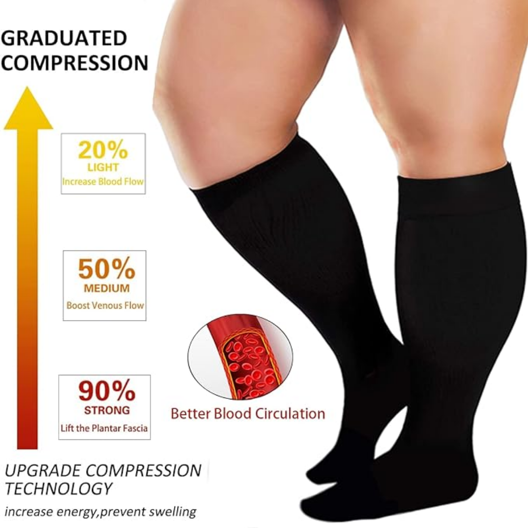 Lovely Plus Size 3 Pairs Compression Socks